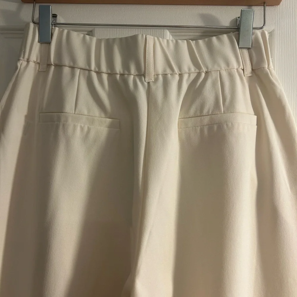 The Workshop Republic Clothing Cream High-Rise Trousers - Picture 3 of 5